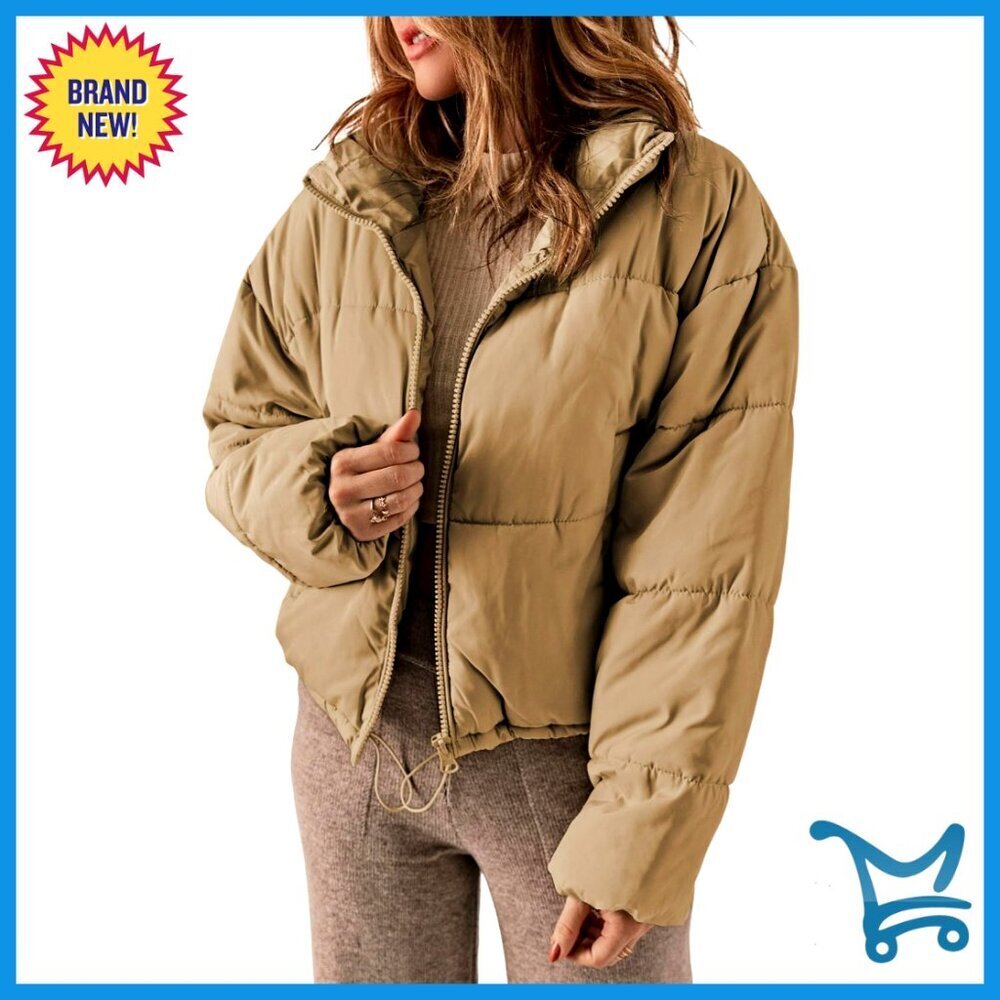 Quilted Puffer Jacket Oversized Boyfriend Style Lightweight Winter Coat Long